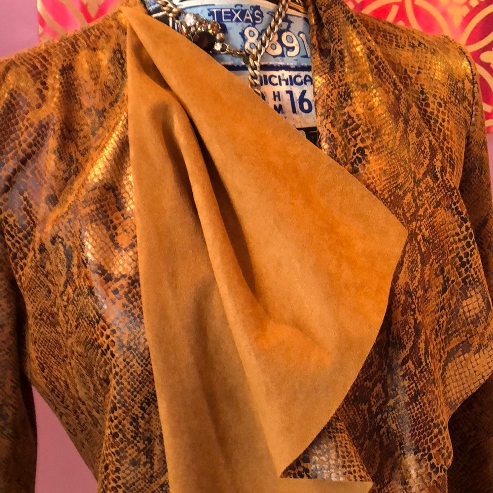 Light Weight Suede Python Print Jacket-Zara! - image 3